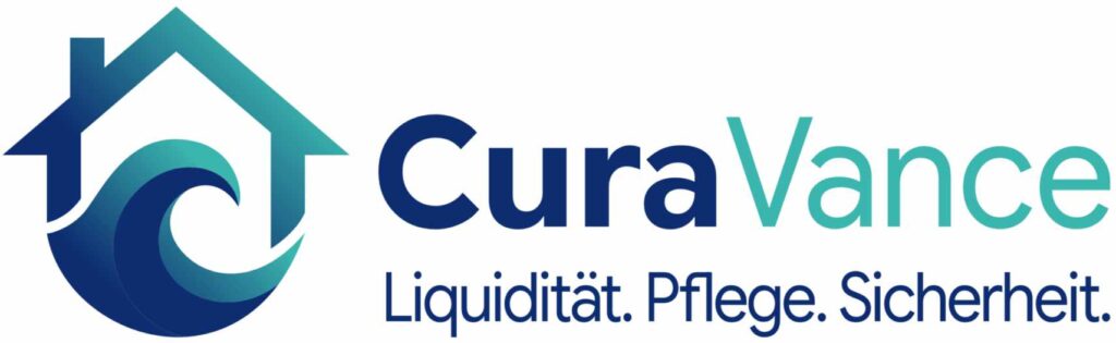 CuraVance Logo mit Claim Liquidität Pflege Sicherheit